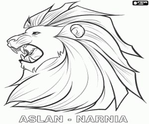 Aslan, el león mágico de Narnia para colorear, pintar e imprimir
