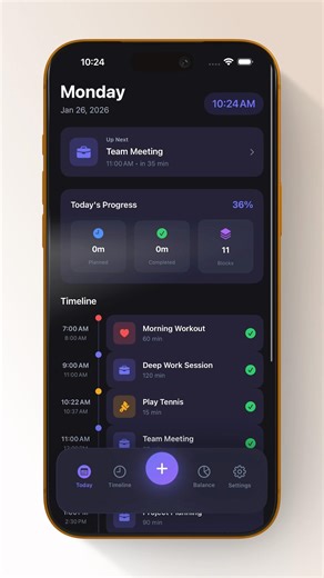 SwiftUI Smart Time Blocking & Life Balance Application | SwiftData - MVVM Architecture