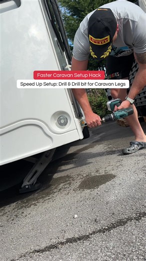 Faster Caravan Setup Hack - Speed Setup Drill & Drill Bit for your caravan legs!! #caravanhacks #caravantips #caravanlife #touringcaravan #vanlife