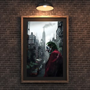 Joker Digital Art Download | Dark Villain Wall Art | DC Inspired Poster | Printable Joker | Gotham Decor | Clown Artwork | Instant Download - Etsy