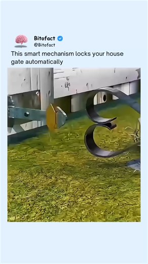Bitofact | Educational Facts and Videos on Instagram: "This simple mechanical system automatically locks a gate the moment it closes. As the gate swings shut, gravity and smart positioning cause the latch to drop into place without electricity, sensors, or human input. Designs like this are often used in rural areas and farms because they are reliable, weather resistant, and almost impossible to forget to lock. This video is for educational purposes only. DM for credit/removal. Love Knowledge? F