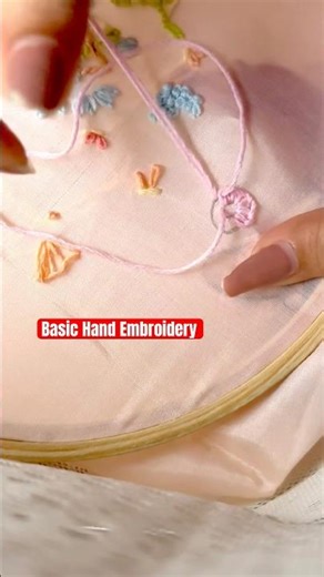 Basic Hand Embroidery Tutorial // Easy Hand Embroidery Tutorial #handembroidery #shorts