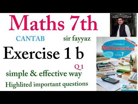 Maths class 7th | CANTAB |exercise 1b | ex 1b | Q 1 | unit 1 | Rational Numbers | grade 7