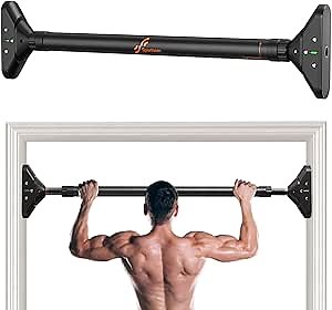 Sportneer Pull Up Bar: Strength Training Chin up Bar without Screws - Adjustable 29.5''-37'' Width Locking Mechanism Pull-up Bar for Doorway - Max Load 440lbs for Home Gym Upper Body Workout, Non-slip