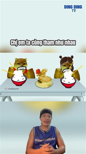 Thơ chế hài hước: Em ăn tham vì em giống chị #dingdingtv #cheemsanimation