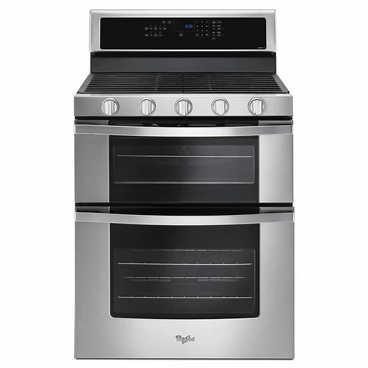 Reviews for Whirlpool 6.0 cu. ft. Double Oven Gas Range with Center Oval Burner in Stainless Steel | Pg 5 - The Home Depot
