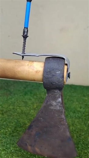 making a locking clamp on an axe
