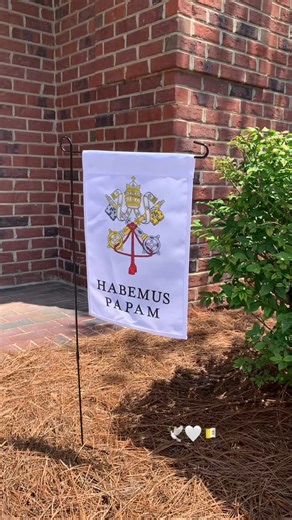 1K reactions · 50 shares | Habemus Papam! ️懶 This decorative flag symbolizes unity, joy, and faith, featuring the traditional phrase “Habemus Papam” meaning “We have a Pope.” Perfect for outdoor spaces, it makes a thoughtful gift for proud Catholics. | The Catholic Company | Facebook