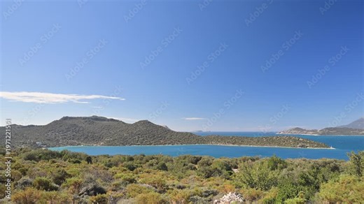 Beautiful panoramic view of the Mediterranean sea in Kas, Turkey