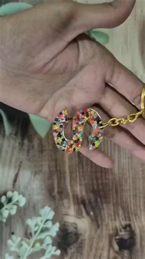 DIY Alphabet Resin Keychain. personalised Initial.#resinart