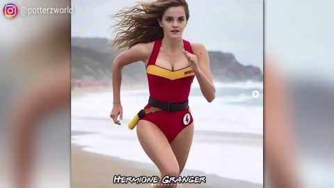 AI Just Envisioned Emma Watson And More 'Harry Potter' Stars As 'Baywatch' Characters, And I Can’t Unsee Voldemort In Swim Trunks