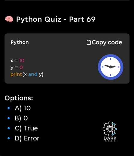 36K views · 325 reactions | " Time to put yourself to the test!" 易 Want to challenge your skills? Try our quizzes now! Follow Dark Code for more interesting Quiz  Consistent practice = consistent growth  Test your knowledge today and level up!  #ProgrammingQuiz #CodePractice #LearnToCode #DeveloperLife #DarkCode #TechQuiz #QuizTime #CodeChallenge #DailyQuiz #ProgrammingJourney | Dark Code | Facebook