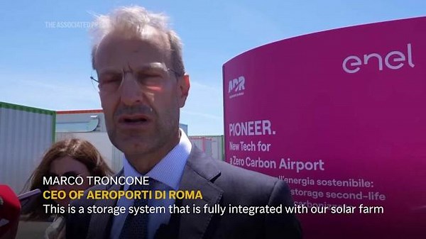 Rome airport installs hybrid renewable energy project with second hand car batteries