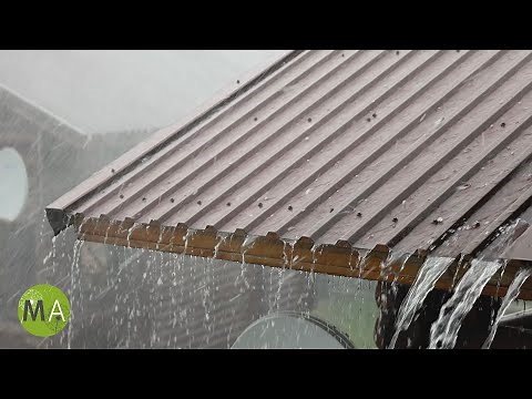 Rain on a Tin Roof + Deep Smoothed Brown Noise - Black Screen 10 Hours