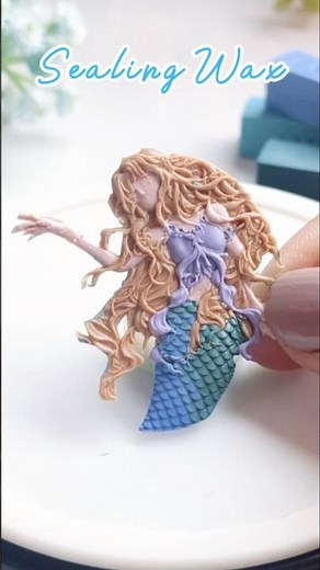 The whole process of making giant mermaid stamp😍 #sealingwax #shorts #shortvideo #shortsfeed