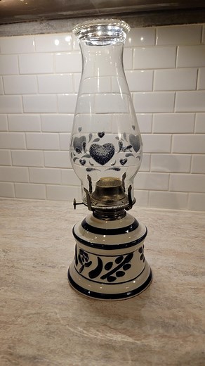 Vintage Lamplight Farms Cobalt Blue and White Ceramic Oil Lamp, Lamplight Farms Floral Blue Ceramic Lamp - Etsy