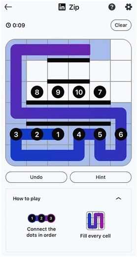 LinkedInZipGame | Solved | Zip#255 | 26Nov2025 #linkedin #zip #daily solve y