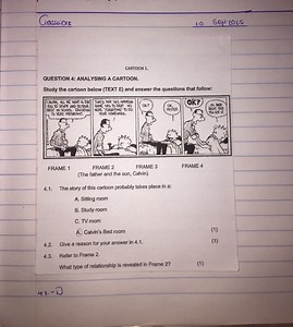 QUESTION 4: ANALYSING A CARTOON.Study the cartoon below (TEXT... | Filo