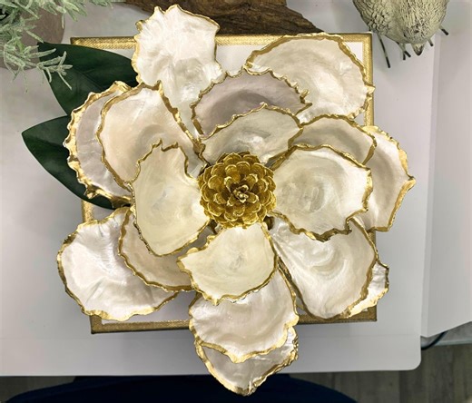 Large Oyster Shell Magnolia Flower, Oyster Magnolia Blossom, Southern Magnolia Shells Bloom - Etsy