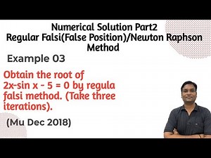Example 03:-False Position Method