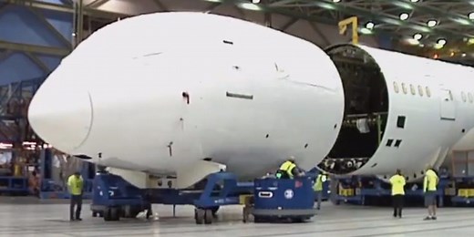 Watch Qantas' first Boeing 787-9 Dreamliner being built