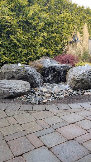 FONTANA PONDS & WATER FEATURES on Instagram: "Quick project we installed last week. Removed an old pond and replaced it with 3 beautiful bubbling boulders! This turned out amazing! #fontanapondsandwaterfeatures"
