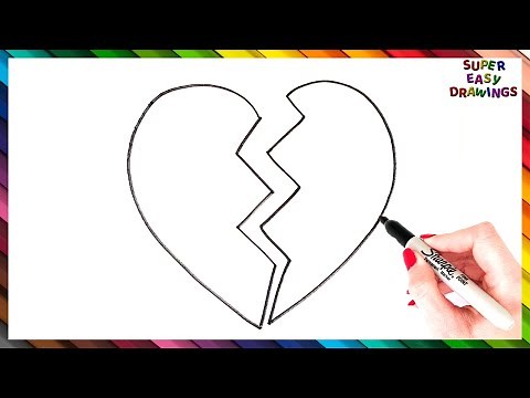 How To Draw A Broken Heart Step By Step - Broken Heart Drawing EASY
