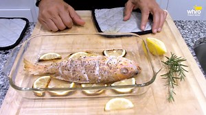 Chef Jae prepares delicious baked 🐟🍋 red snapper. He also shares what to look for when buying fresh fish! 🤝 Fresh fish with added herbs and seasoning baked perfectly makes for a yummy, healthy meal! 👨‍🍳 #CookingWithJae #WHROPublicMedia 🍽️ Support comes from The Chesapeake Retirement Community | WHRO Public Media