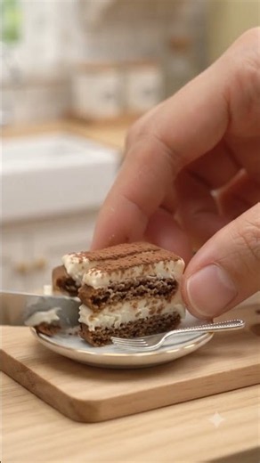 Classic Tiramisu | Italian Dessert #miniaturefood#miniatureart #aivideo #ai #shorts #shortsfeed