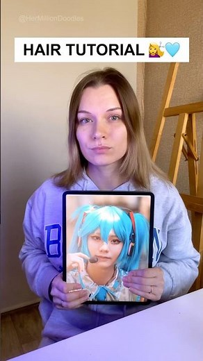 How to Draw Hatsune Miku Hair Style Tutorial 💇‍♀️🩵 Easy Step by Step #art #drawing #markers