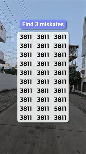 Can you find 3 mistakes in the 3811 grid? 🔍 | Oddly Smart