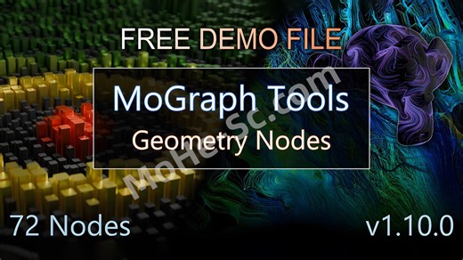 Blender运动图形动画节点预设 Mograph Tools Geometry Nodes For Motion Graphics v1.10.0 For B