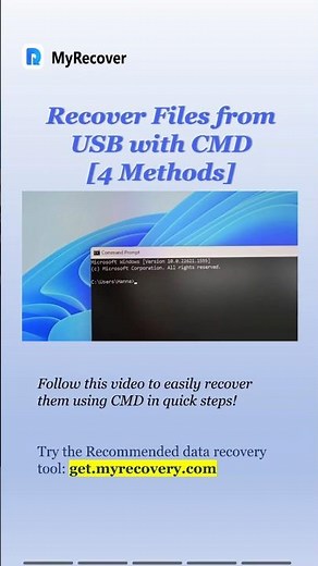 Recover Lost Files from USB Using CMD! 💻 Full Tutorial in 60 Seconds! #datarecovery #usb