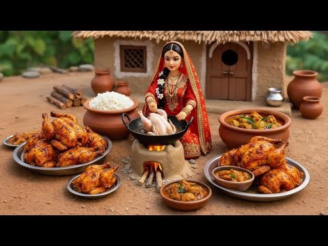 Miniature Doll Giant Chicken Roast | Tiny Kitchen Story