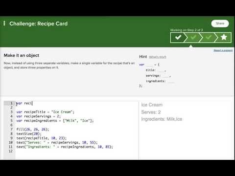 Khan Academy Recipe Card Challenge