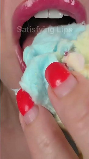 ASMR Satisfying Eating Candy Floss #asmr #asmrsounds #satisfyinglips