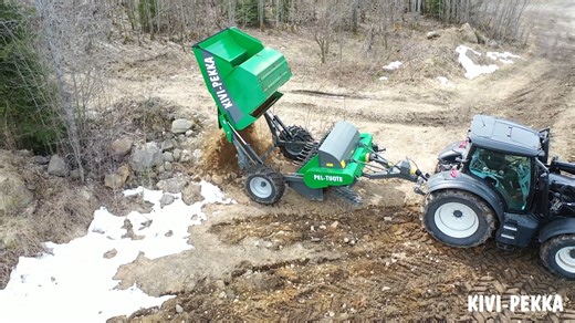 PEL-Tuote Oy on Instagram: "Kivi-Pekka 3,3 stone picker machine is developed for traditional and special cultivation and landscaping. It's 3.3 is a very efficient machine in its size group. It is agile to operate, transport and maintain. It has capacity with 2 meter wide lifting drum and 5 m³ large stone hopper. On the sides of the lifting drum are simple s-spike rotors that guide the stones to the center of the machine. The working width of the machine is 3.3 meters. The machine is able to coll