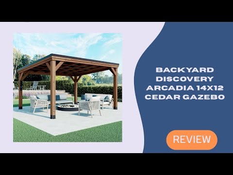 Backyard Discovery Arcadia 14x12 Cedar Gazebo | Hardtop Outdoor Pavilion for Patio & Garden