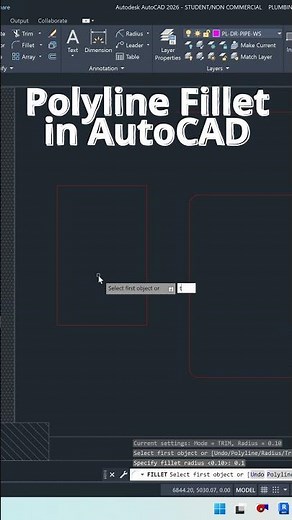 Polyline Fillet in AutoCAD