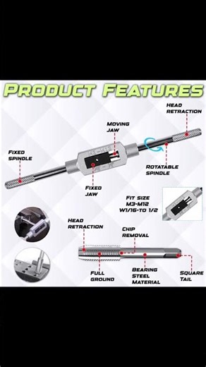 8PC Tap & Die Set | Thread Repair Tool Kit | Hand Threading Tool for Metal