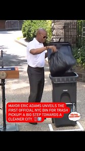 Mayor Eric Adams unveils the first official NYC bin for trash pickup! A big step towards a cleaner city. 🗑️🚮 #CleanNYC #TrashPickup #EricAdams #NYCInitiative #CleanerCity #SustainableLiving #UrbanCleanliness #NYCNews #CityImprovements #PublicService #CommunityCleanUp #NYCInnovation #WasteManagement #GreenCity #CityLife #EnvironmentalAwareness #NYCPride #EcoFriendly #UrbanLiving #newyorkcity | Gomez V Omar