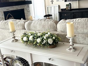 Dining Table Dough Bowl Centerpiece | Spring | Wedding Decor | Rustic Farmhouse Decor | Greenery and Peony - Etsy