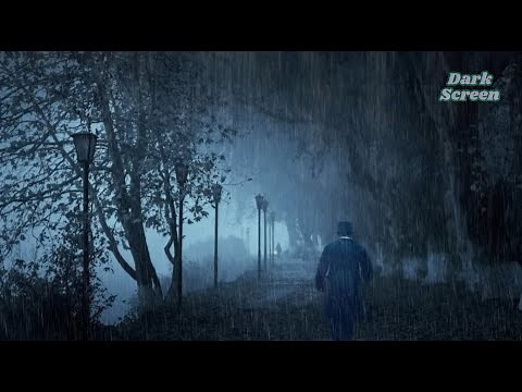 Heavy Rain and Thunder with Cold Wind – 9 hours DARK SCREEN for Deep Sleep & Relaxation