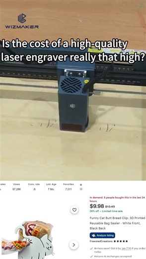 Is the cost of a laser engraver really that high? Watch how I turned a $1 piece of wood into a viral Etsy product. ✅ Saves you money. ✅ Makes you money. Turn your hobby into a paycheck in 2026! #CreativeBusiness #LaserEngraving #SideHustleIdeas #wizmaker #lasercutting #DIYGifts #MoneySavingTips #HomeDecorBusiness | Wizmaker