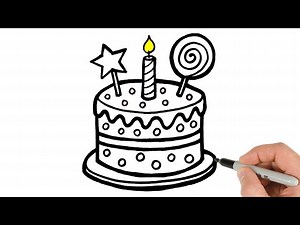 How to Draw Birthday Cake | Step-by-Step Tutorial! - Videos For Kids