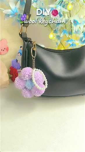 DIY wool keychain 🪻 #diy #shortvideo #shorts #woolencraft #explore #keychain #craft