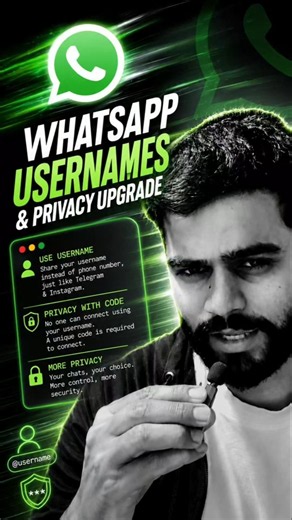 WhatsApp Upgrade: Username + Code Se Connect Kare! 🔐 #WhatsApp #Privacy #Tech #techyworldai #ai .