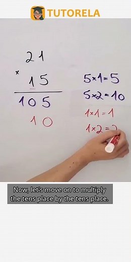 Mastering Long Multiplication: Solving 21 x 15 #Math #ArithmeticOperations #VerticalMultiplication