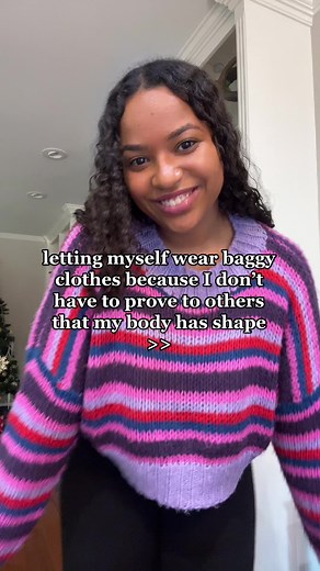 41K views · 553 reactions | This sweater is in my storefront  Here’s your daily reminder that you don’t have to “prove” to people that your body has shape. Be comfortable, wear the baggy sweater, no one cares abt your body shape✨ #baggyclothes #selflove #yourunique #bodypositivity #selfloveclub #bellypooch #selflovetok | Madeline May | Facebook