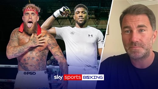 Anthony Joshua: Jake Paul is 'front-runner' to fight British star next, says promoter Eddie Hearn